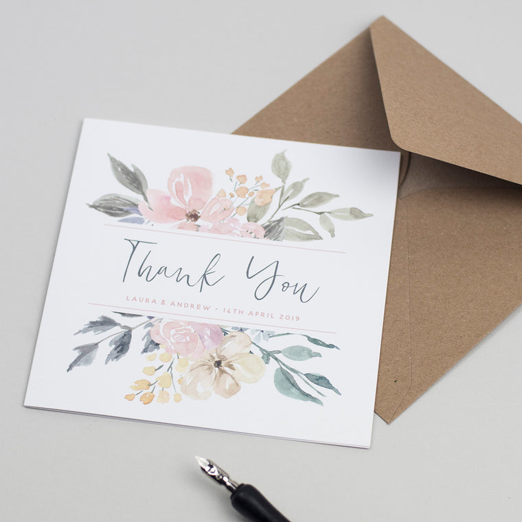 Floral Blush Thank You Cards