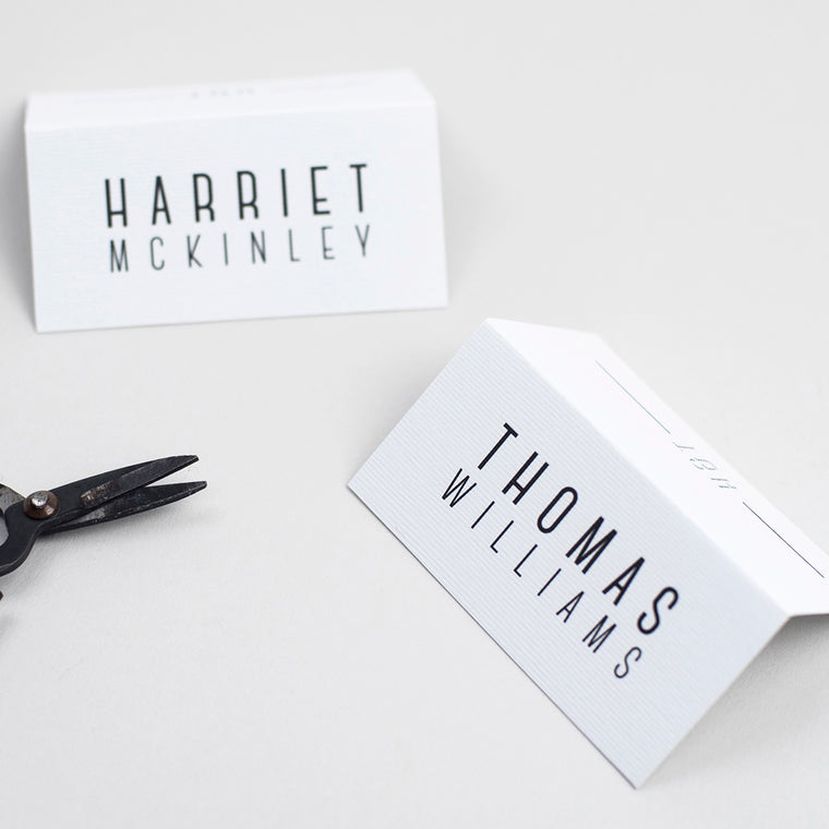 Graphic Type Folded Place Cards