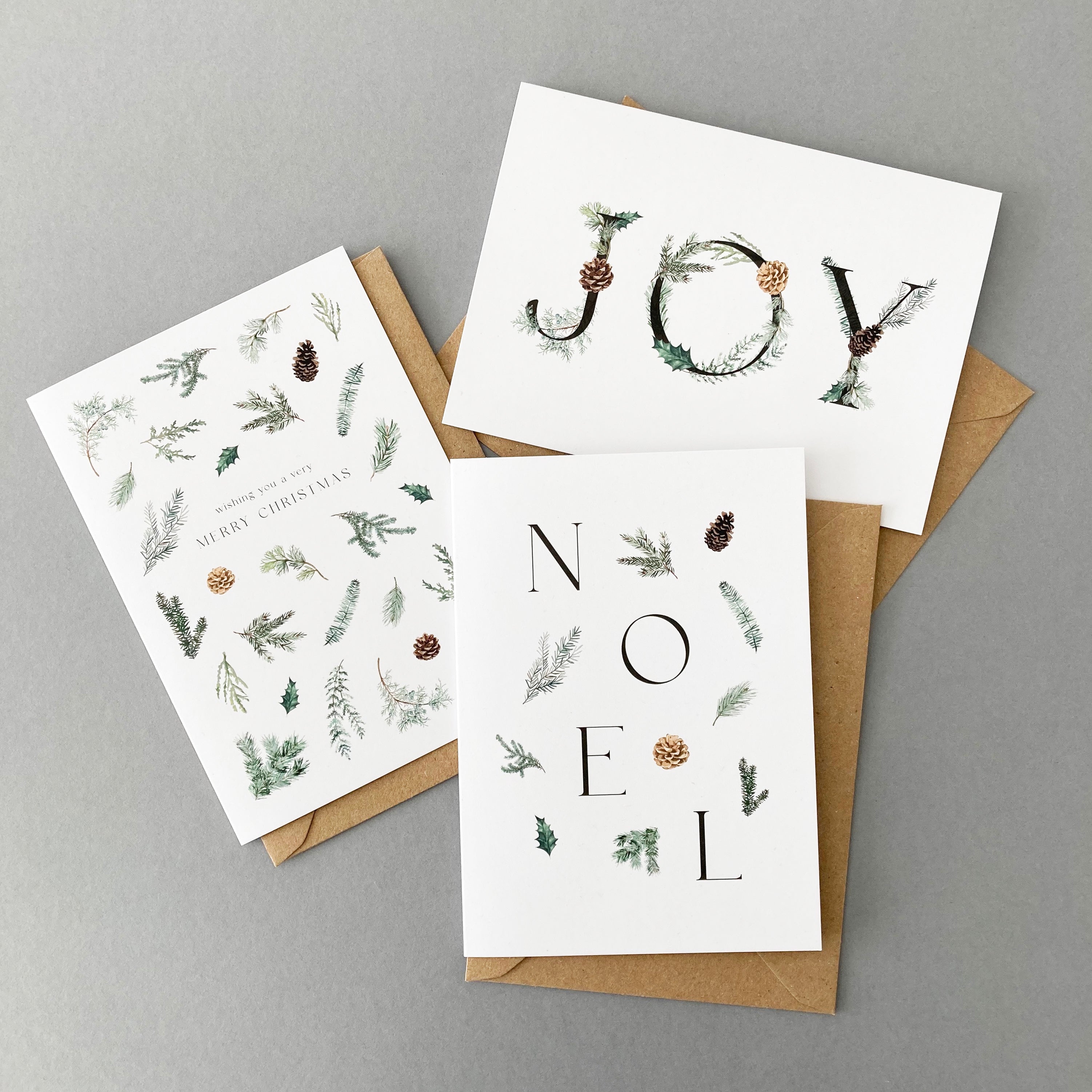 6 Winter Foliage Christmas Cards Pack