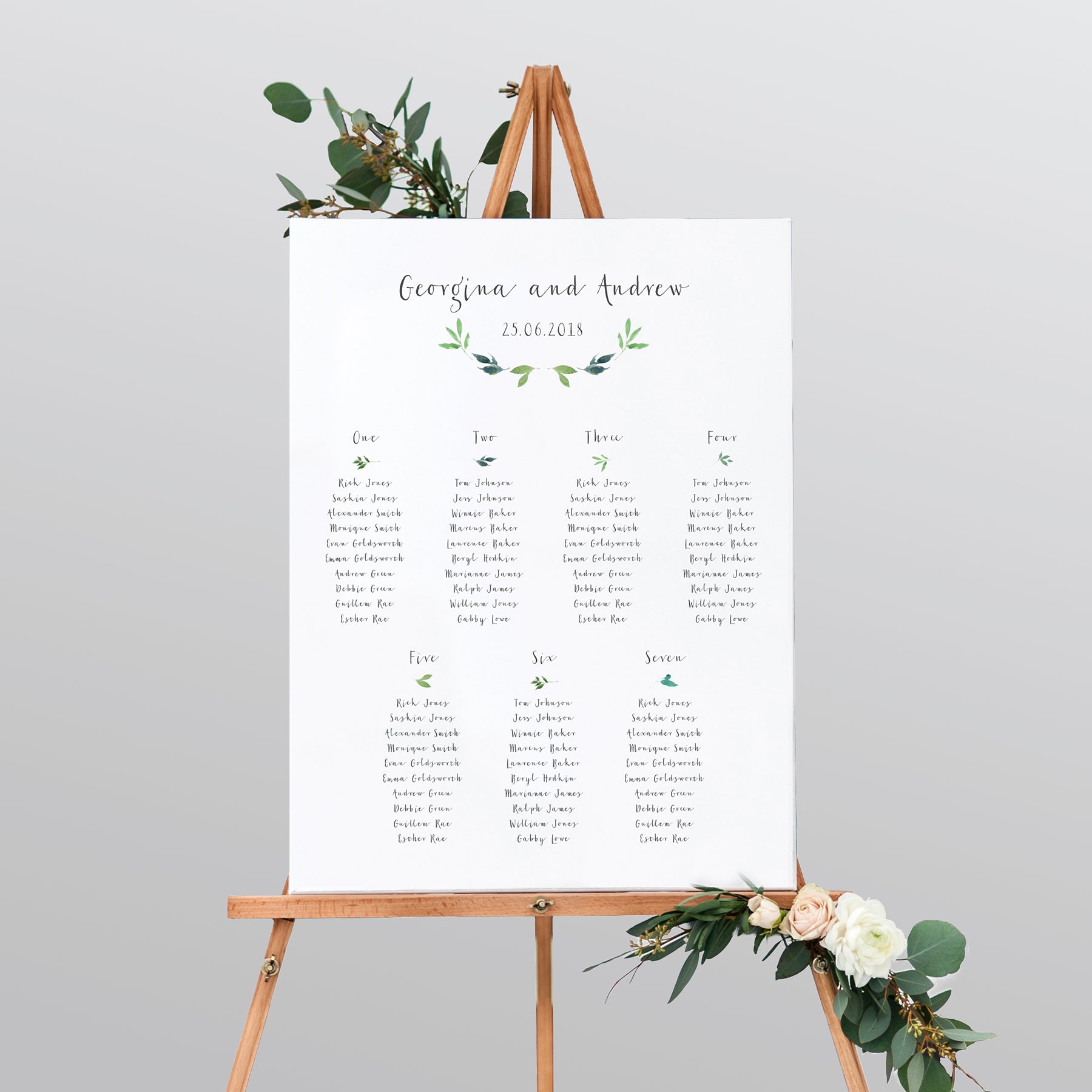 Botanical Garden Mounted Table Plan