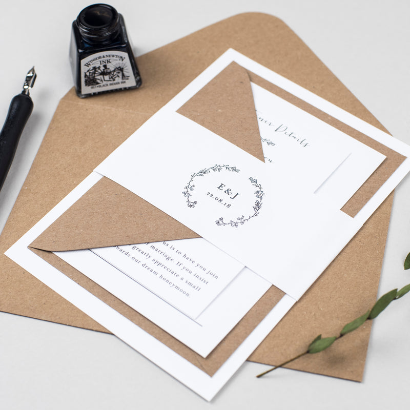 Delicate Laurel Wedding Invitation Suite