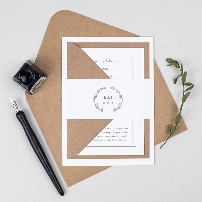 Delicate Laurel Wedding Invitation Suite