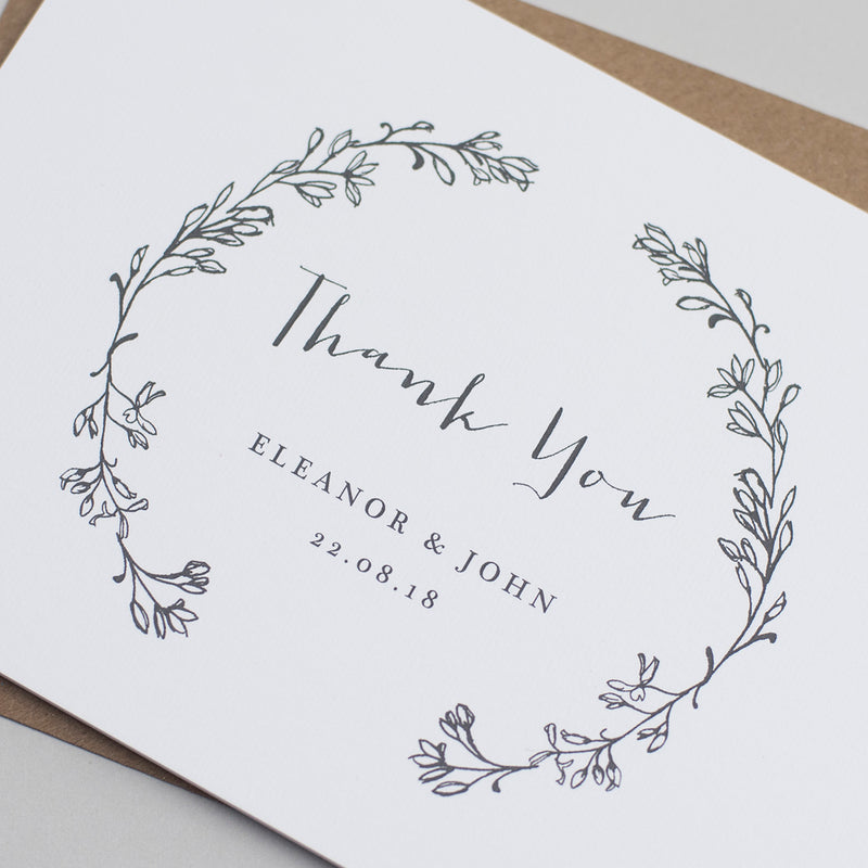 Delicate Laurel Thank You Cards