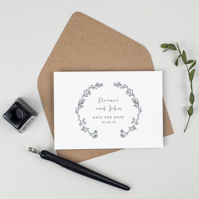 Delicate Laurel Save the Date