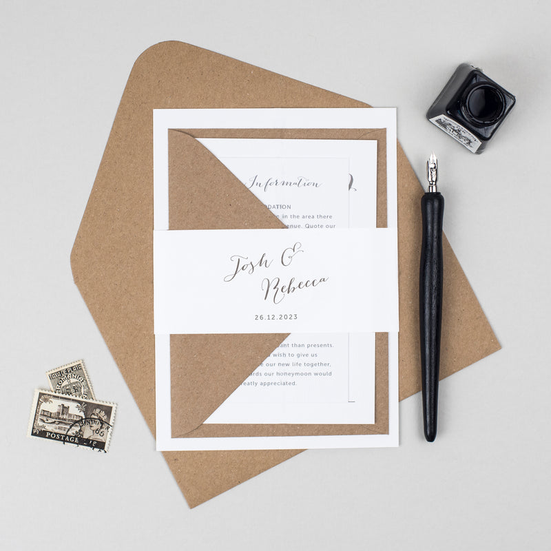 Elegant Calligraphy Wedding Invitation Suite