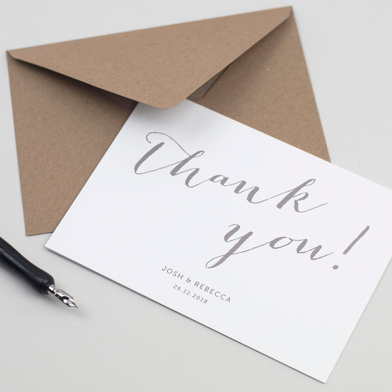 Elegant Calligraphy Thank You Cards