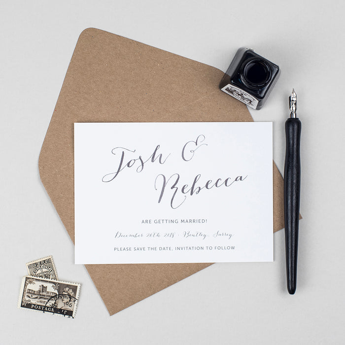 Elegant Calligraphy Save the Date