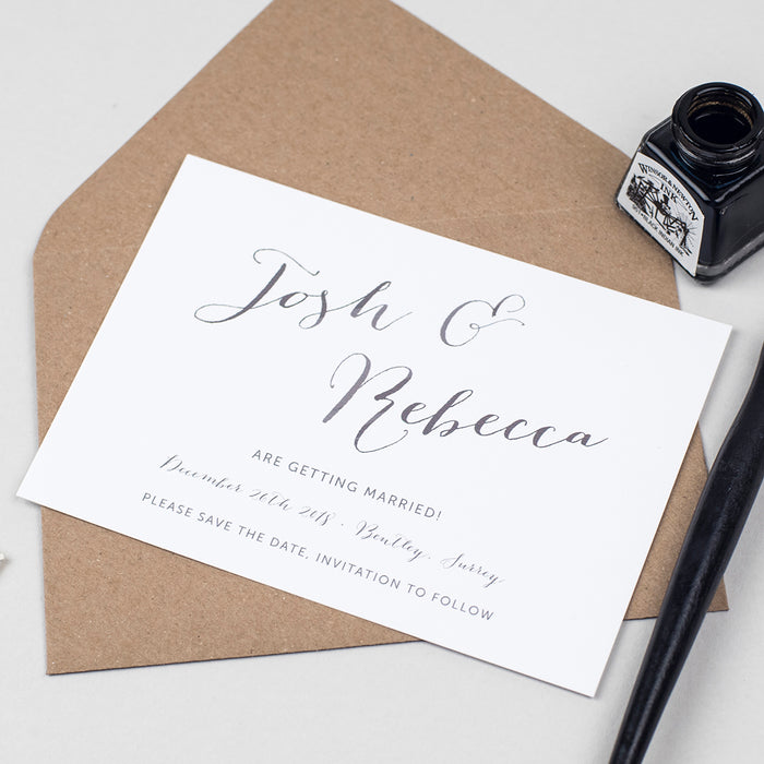 Elegant Calligraphy Save the Date