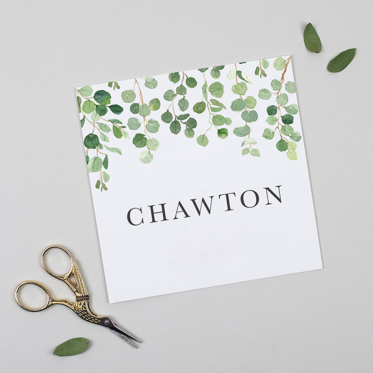 Eucalyptus Pack of Table Names