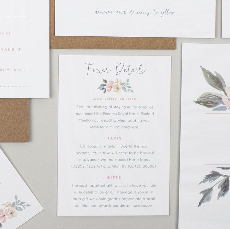 Floral Blush Wedding Invitation Suite