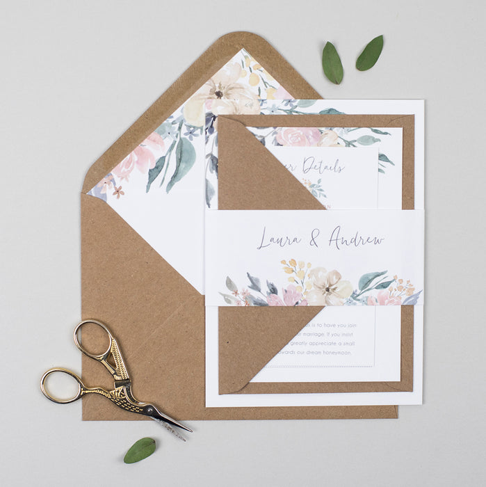 Floral Blush Wedding Invitation Suite