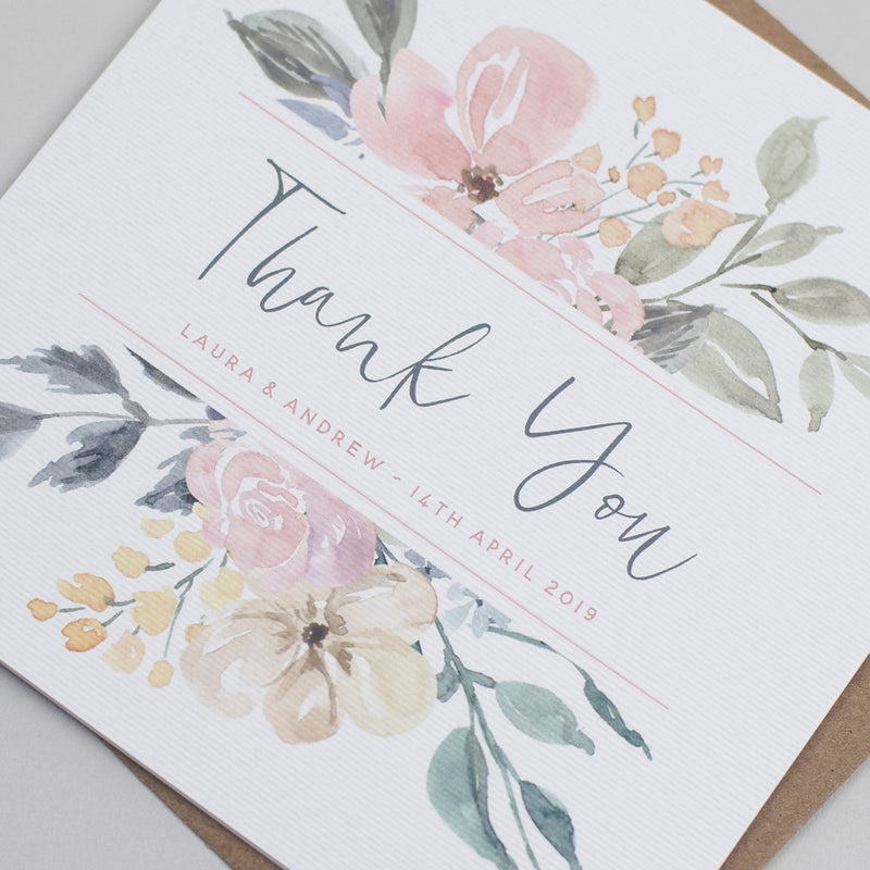 Floral Blush Thank You Cards