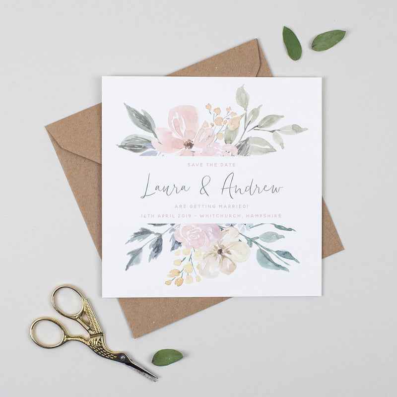 Floral Blush Save the Date