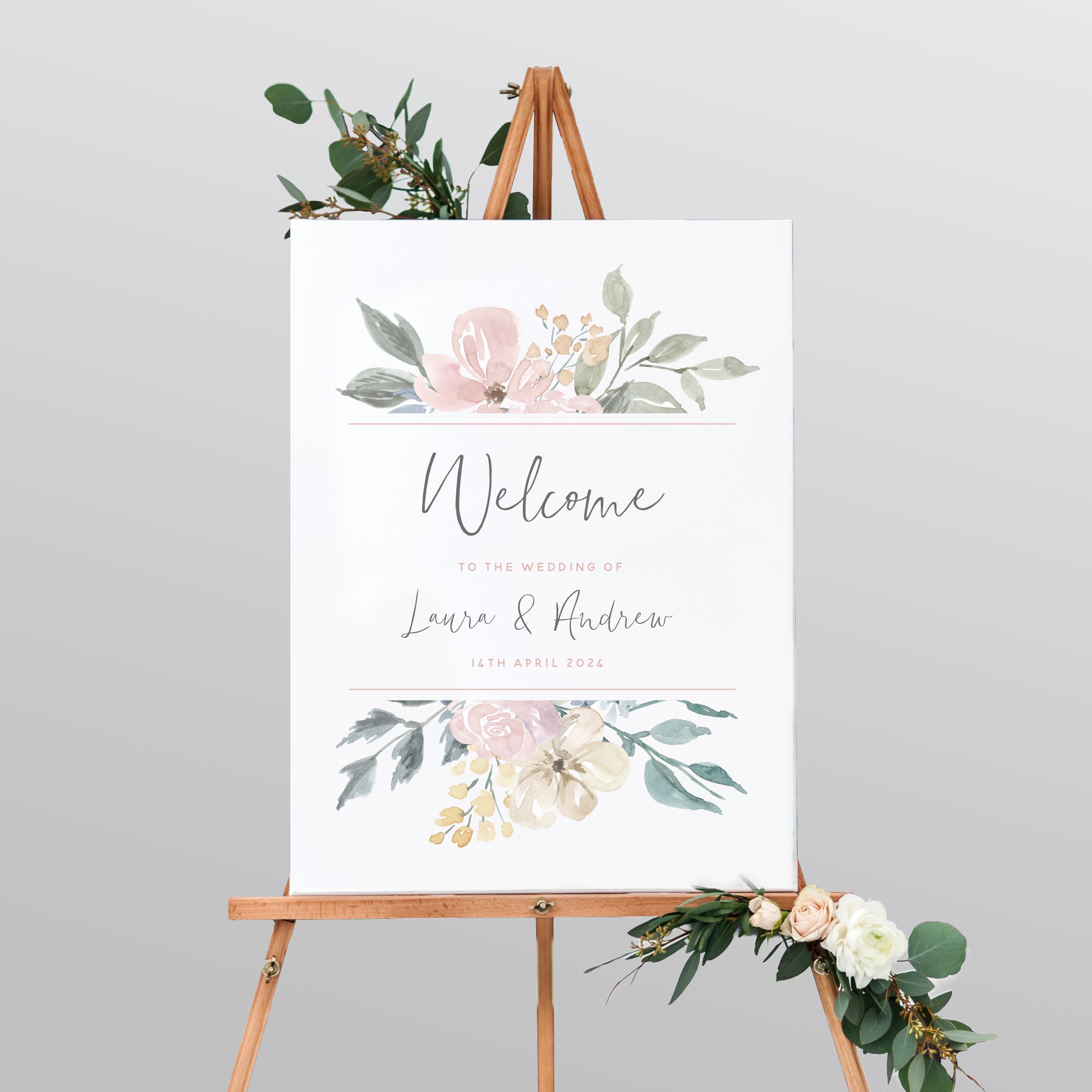 Floral Blush Welcome Sign