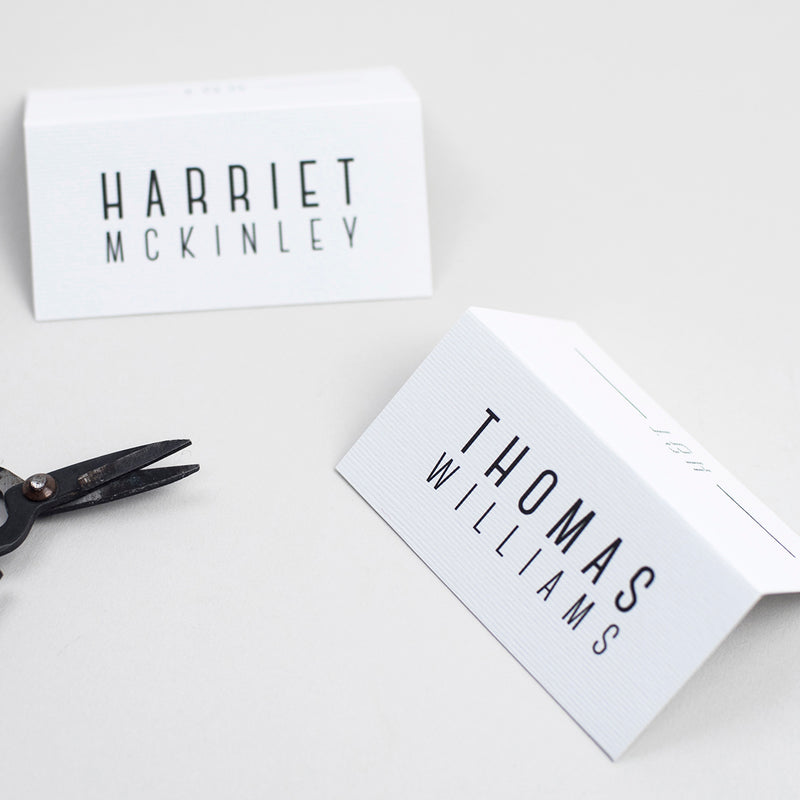 Graphic Type Folded Place Cards