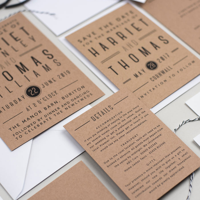 Graphic Type Wedding Invitation Suite