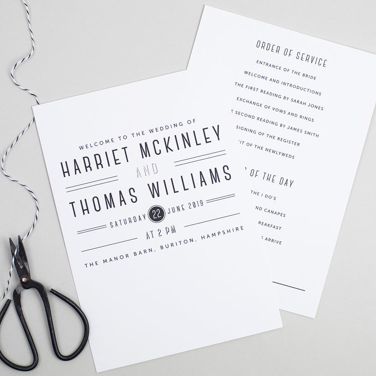 Graphic Type Order of the Day Cards