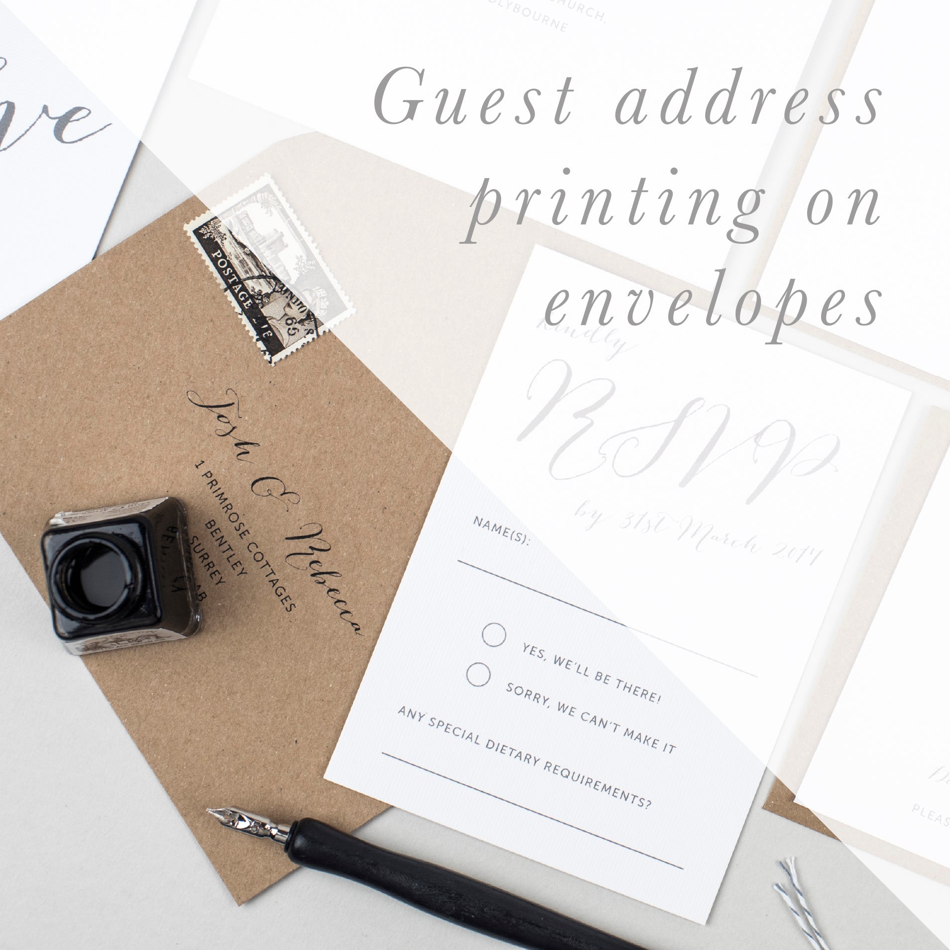 Guest Address Printing on Envelopes - Pear Paper Co