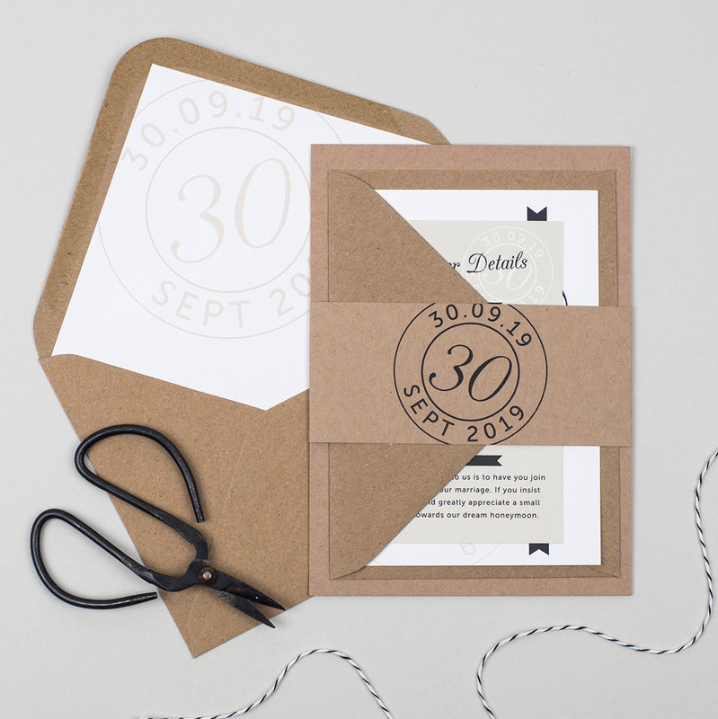 Kraft Stamp Wedding Invitation Suite