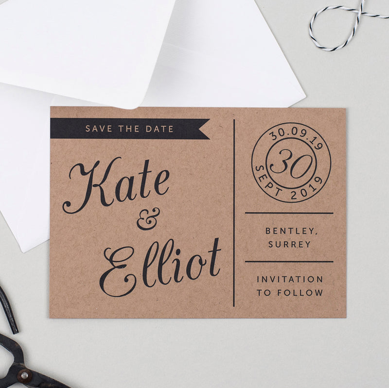 Kraft Stamp Save the Date