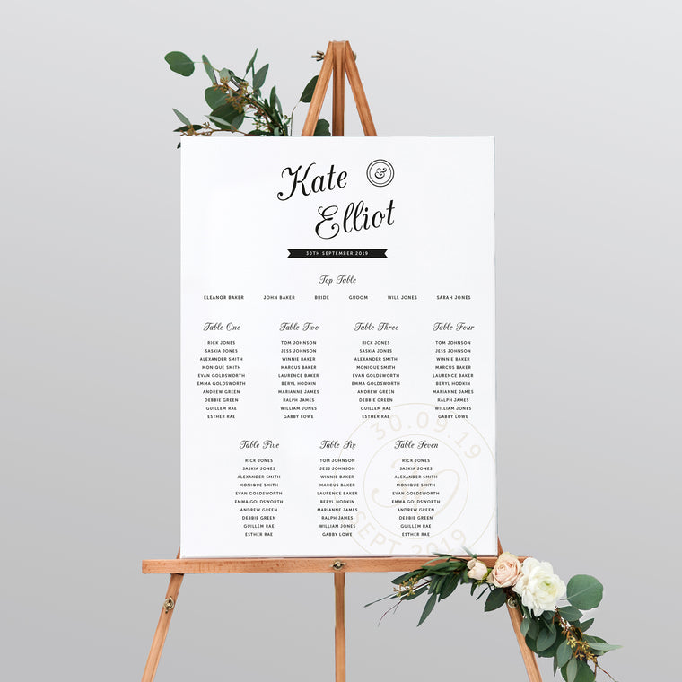 Kraft Stamp Mounted Table Plan