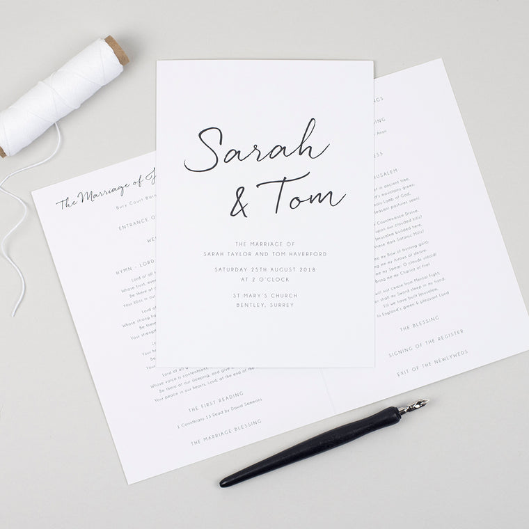 Minimalist Order of Service Booklet