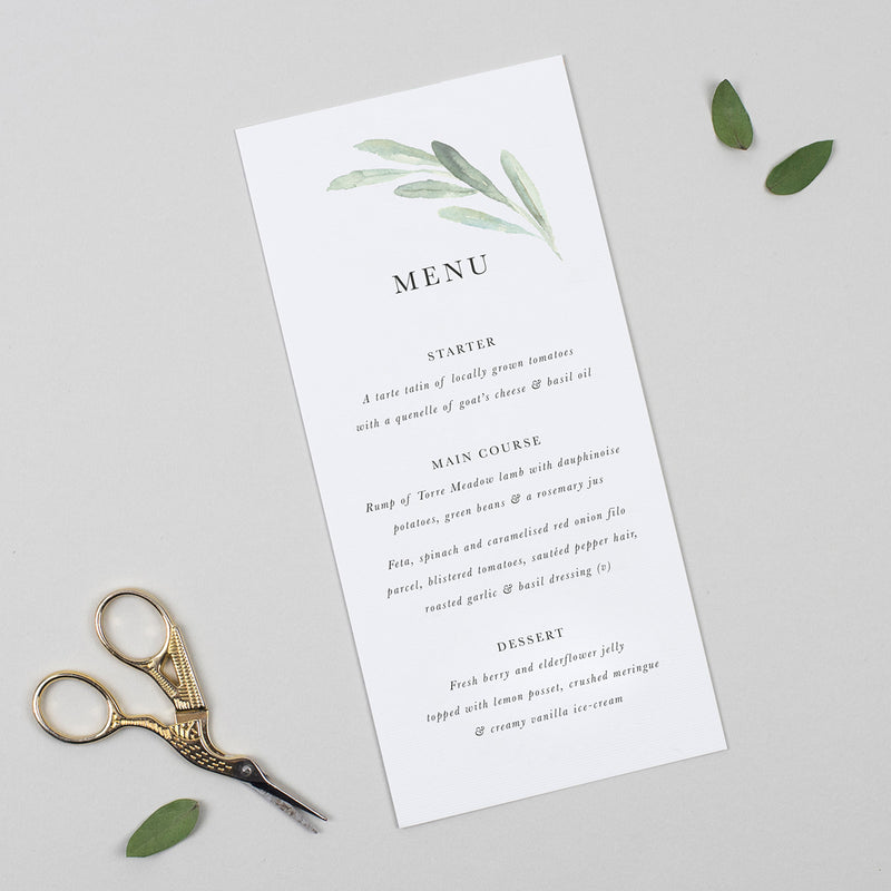 Olive Individual Size Menus