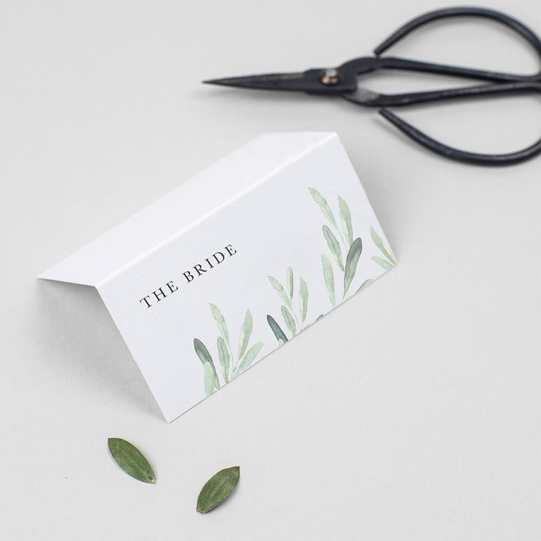 Olive Folded Place Cards