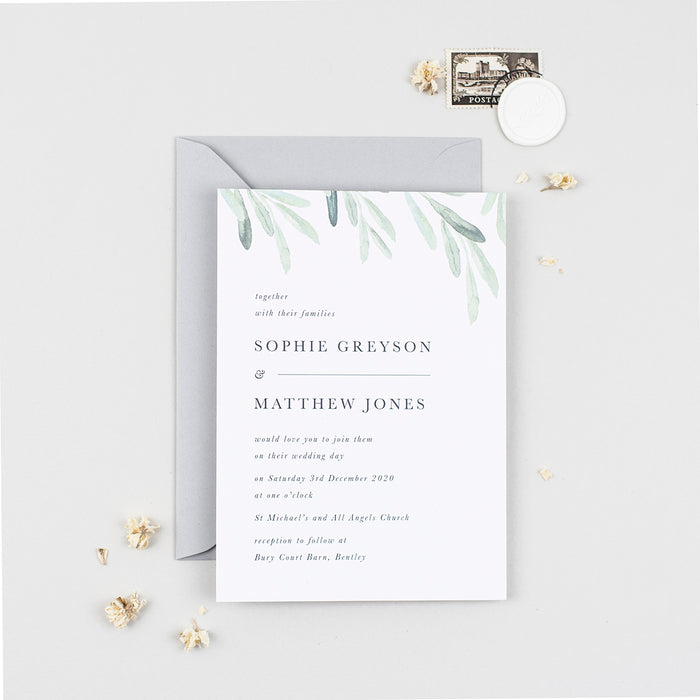 Olive Wedding Invitation Suite