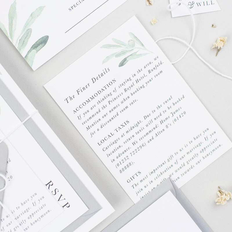 Olive Wedding Invitation Suite