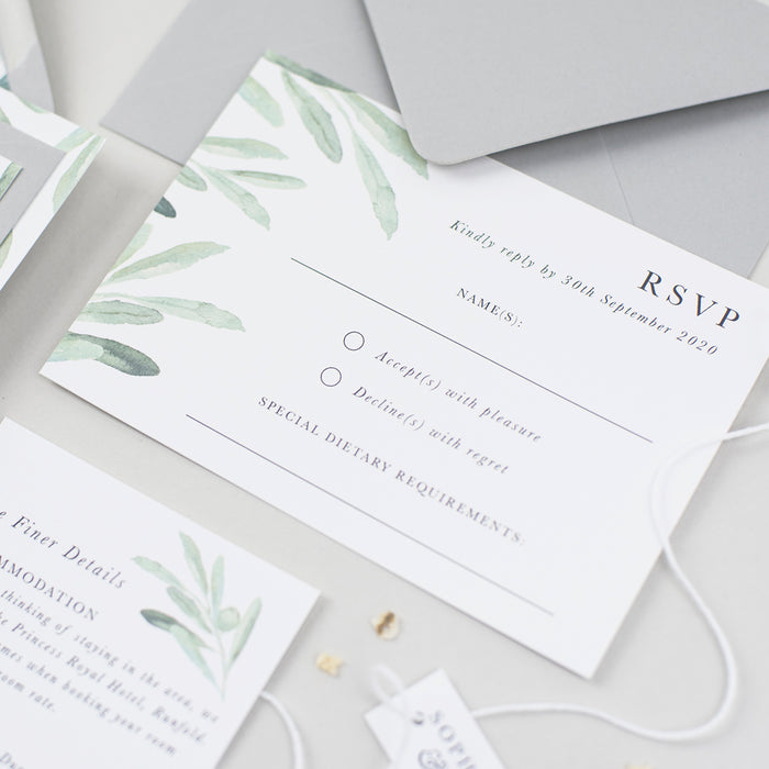 Olive Wedding Invitation Suite