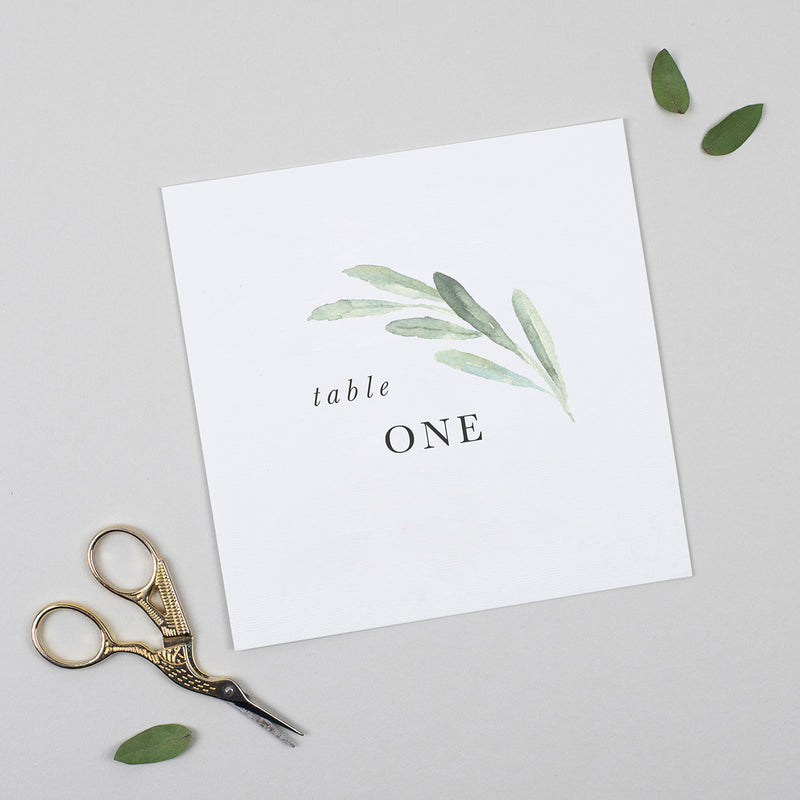 Olive Pack of Table Numbers