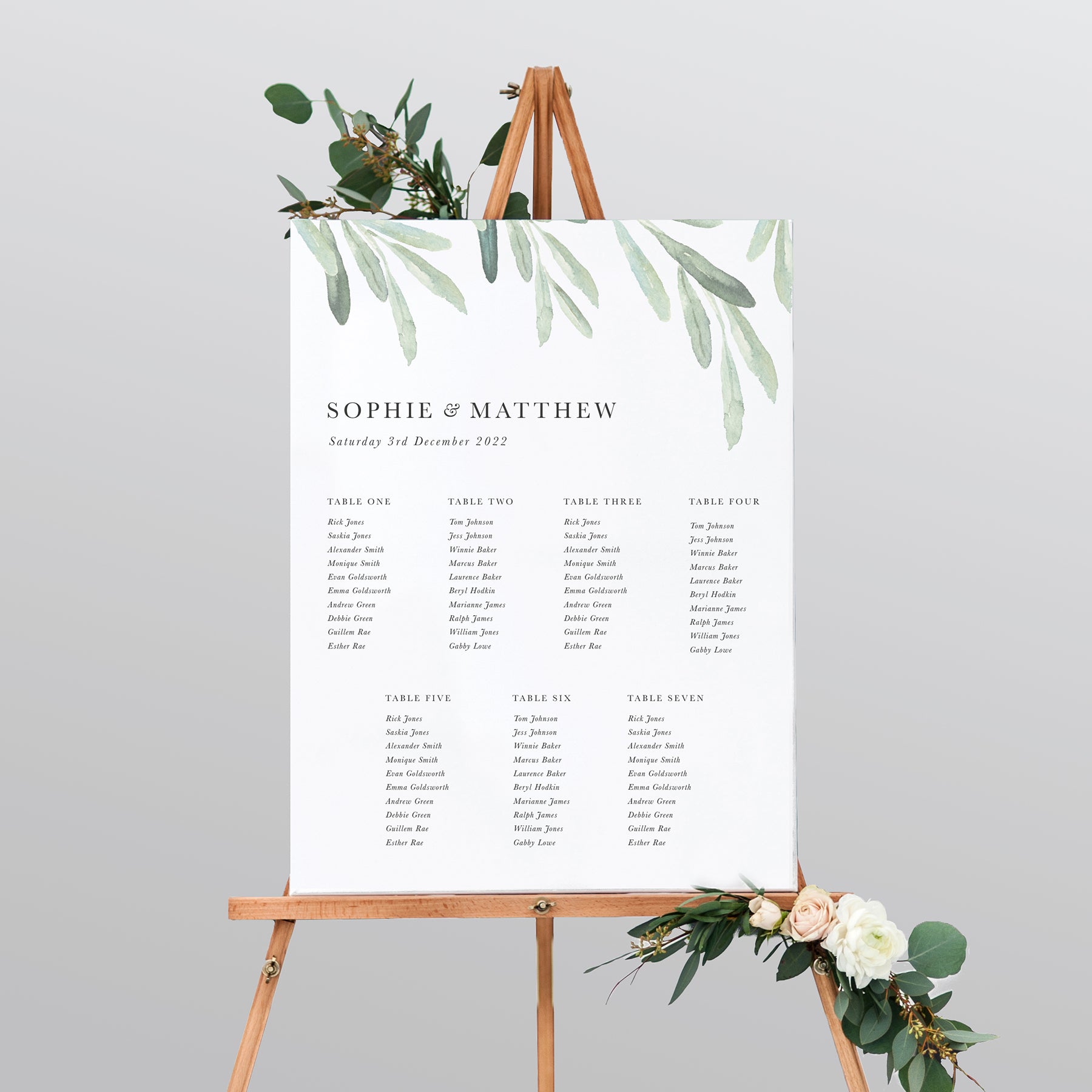 Olive Mounted Table Plan