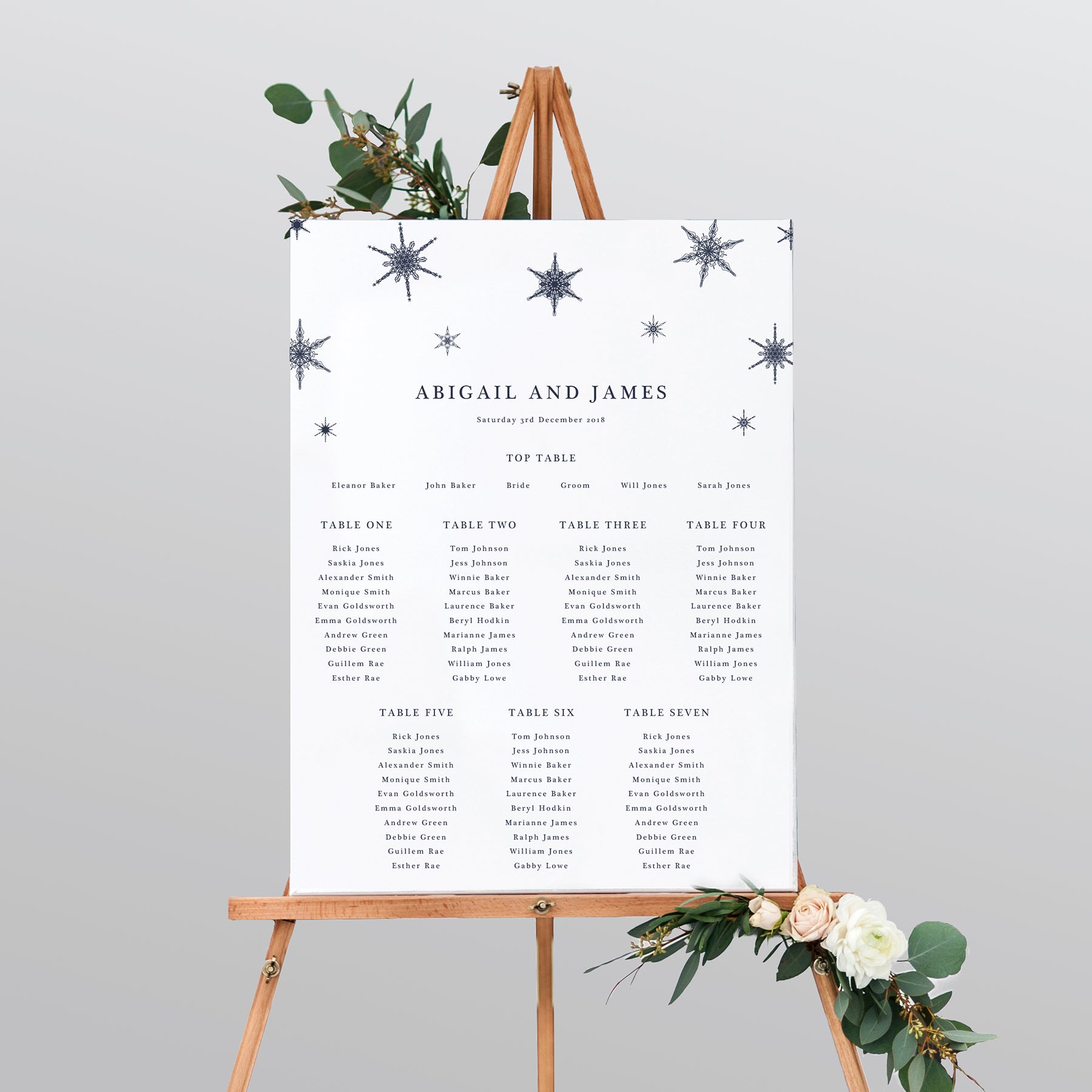 Winter Mounted Table Plan